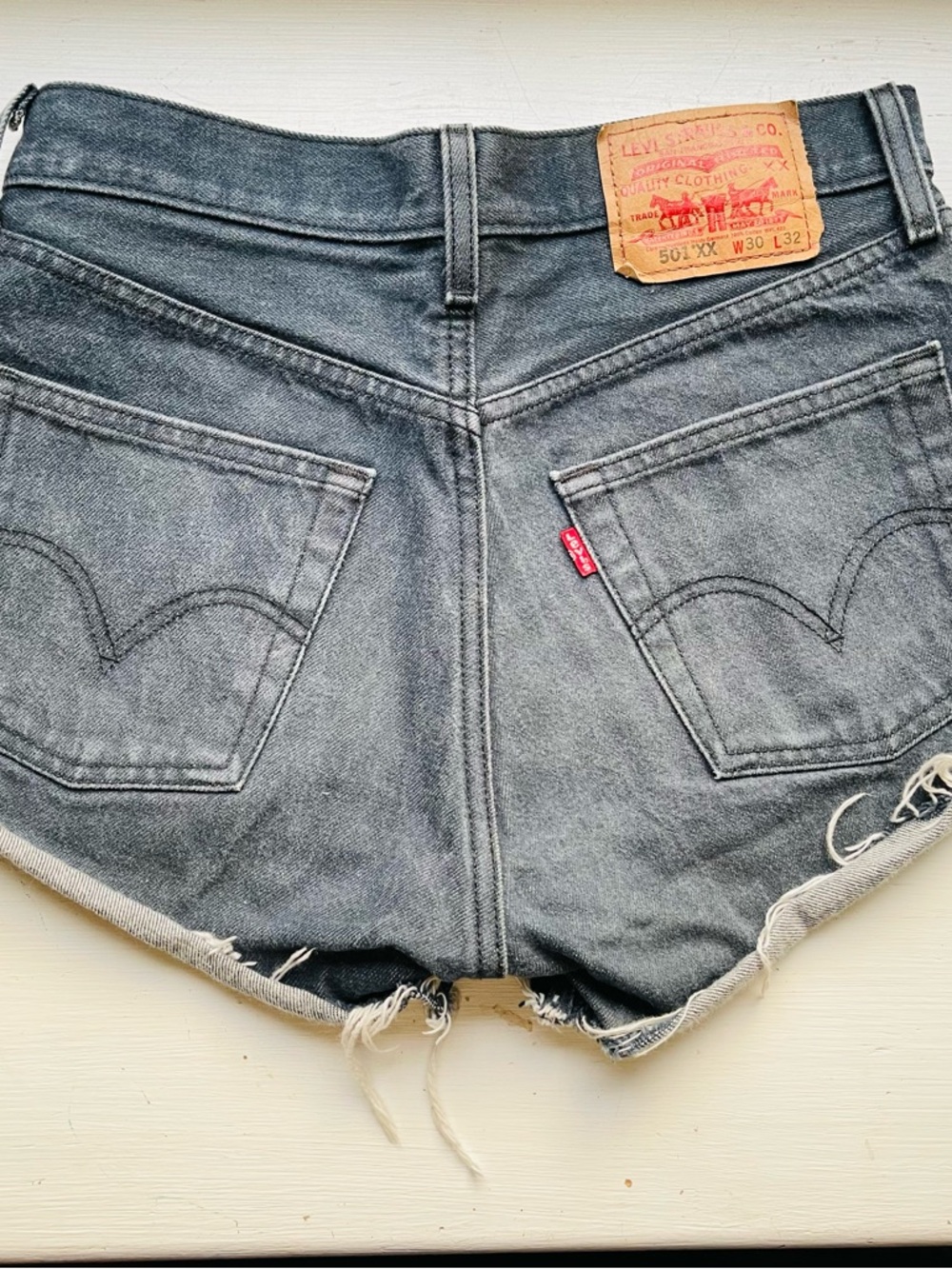 Levi's Black-washed Denim Cutoff Shorts